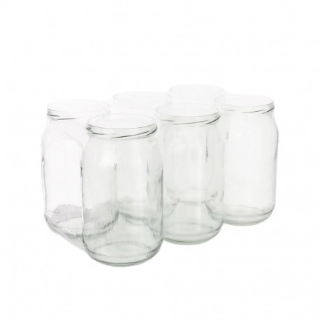 JAR 900ML 6PCS WITHOUT LID 82MM