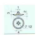 WOOD SCREW LID DM/S1 WHITE 12MM (100) HH