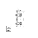 PLANE DOUBLE ROPE CLIP 2 MM 2DD