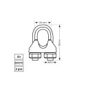 ROPE CLIP 13 MM ZN 2DD
