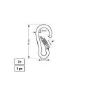 MOUNTING CARABINER 9X90 MM ZN 1DD