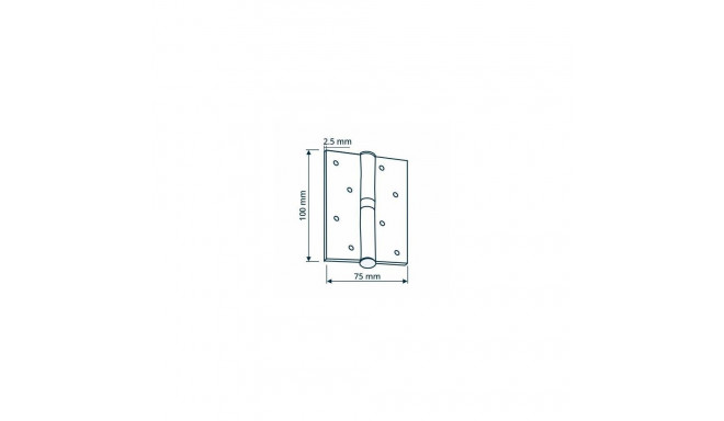 hinge door 100x75x2.5 SB harjatud bra