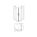 SHOWER ENCLOSURE 90X90X195CM 6MM BLACK