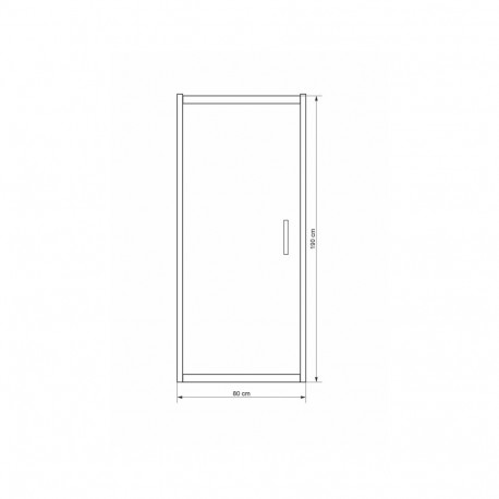 SHOWER DOOR 80X190CM 6MM CHROME