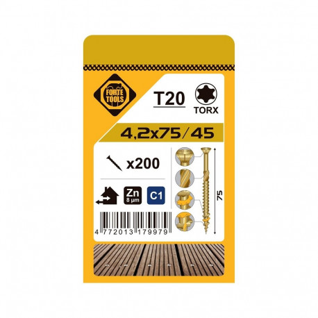 terrassi kruvi T20 4.2x75 kollane ZN (200)