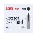 SELF SCR 4,2X65/31 MET/MET+PHOSPH 10PCS