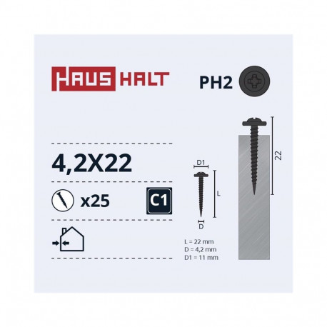 SELF SCREW 4,2X22 MET/MET+PHOSPH 25PCS