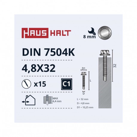 isekeermestuv kruvi 4,8x32 DIN7504K ZN 15 tk