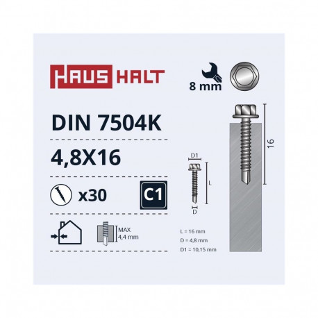 SELF SCREW 4,8X16 DIN7504K ZN 30PCS