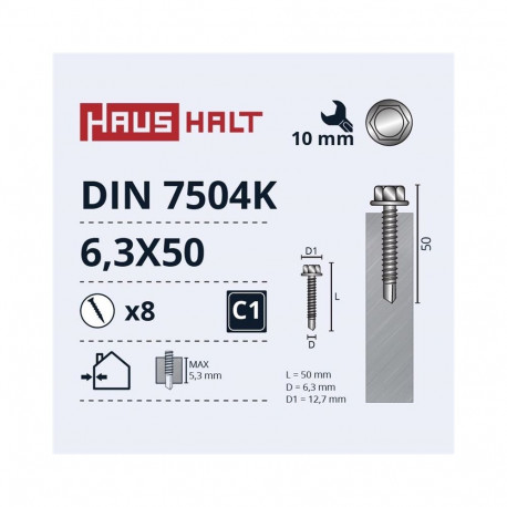 isekeermestuv kruvi 6,3x50 DIN7504K ZN 8 tk