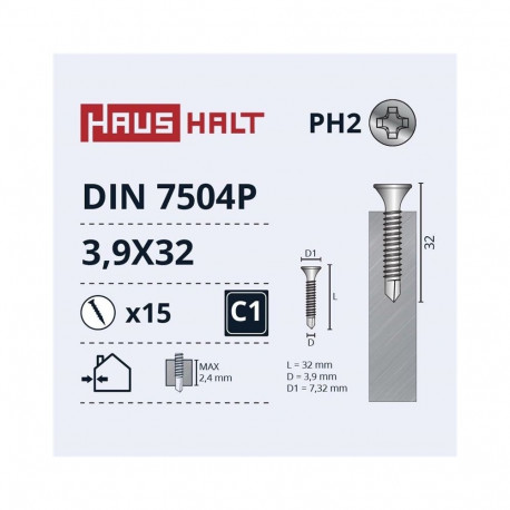 SELF SCREW 3,9X32 DIN7504P ZN 15PCS