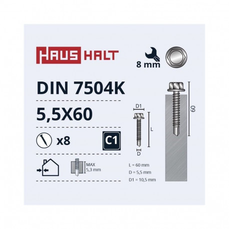 SELF SCREW 5,5X60 DIN7504K ZN 8PCS