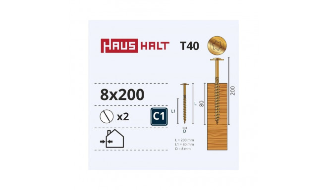 CHIP SCR TORX 8X200 YEL ZN WKCP(2)