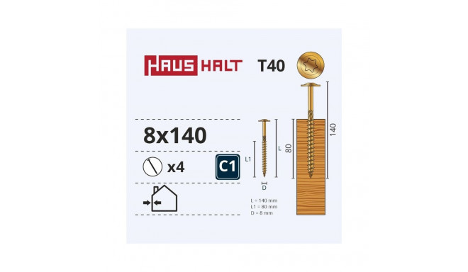 CHIP SCR TORX 8X140 YEL ZN WKCP(4)