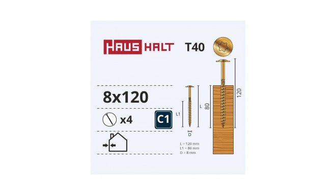 CHIP SCR TORX 8X120 kollane tsingitud WKCP(4)
