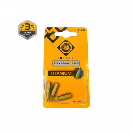 TITANIUM SCREWDRIVER BIT PZ2X25MM 3PCS