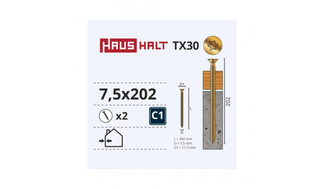 akna raam kruvi 7.5x202 2 tk