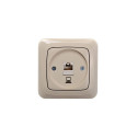 POWERP 1PLUG PC UNFR RJ45 SAND