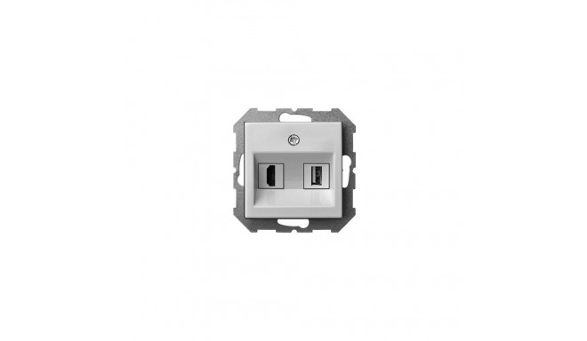 FLUSH MOUNTING HDMI+USB SOCKET