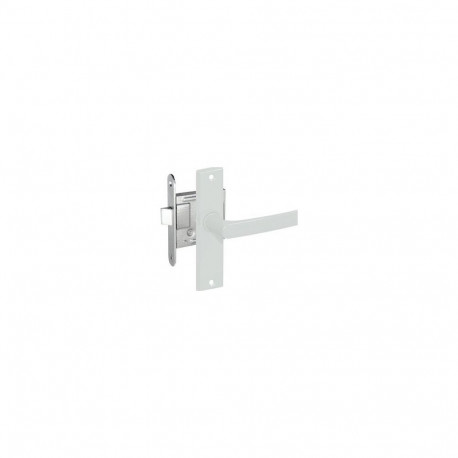 LOCK WITH WHITE COVER PLATES AND HANDLES