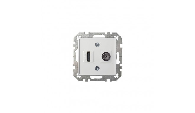 SOCKET HDMI+TV-002-01 WHITE