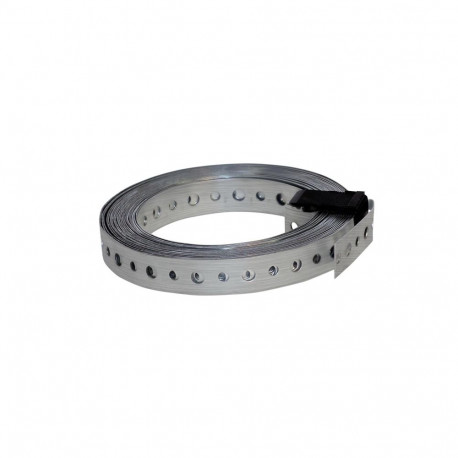 STEEL STRAP 25X1.0/10M 2 HOLES 90027