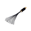 FAN RAKE WITH SHORT WOODEN RUBBERISH HA