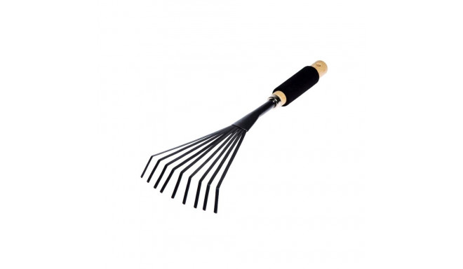 FAN RAKE WITH SHORT WOODEN RUBBERISH HA