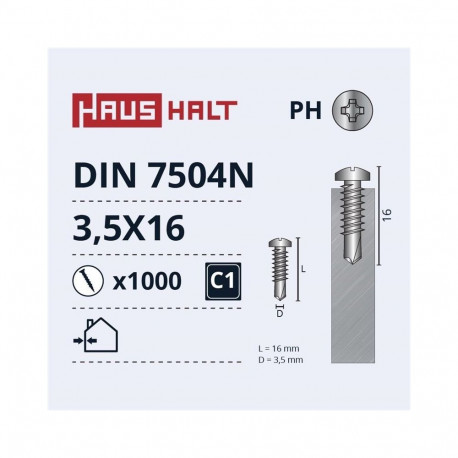 isekeermestuv kruvi DIN7504N 3.5x16 (1000)
