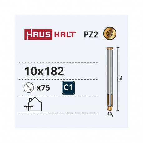 METAL FRAME ANCHOR WITH NUT 10X182