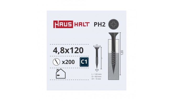 DRYWALL SCREW FOR METAL 4.8X120/60 (200)