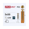 CHIPBOARD SCREW 5.0X50 YELLOW ZP (250)
