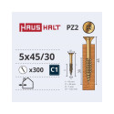 CHIPBOARD SCREW 5.0X45/30 YELLOW ZP(300)