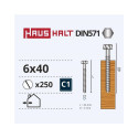 CHIPBOARD SCREW DIN571 6.0X40 WHITE ZN