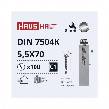 isekeermestuv kruvi 5,5x70 DIN7504K ZN (100)