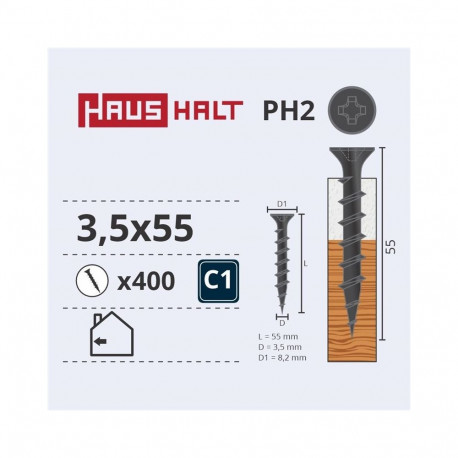 DRYWALL SCREW FOR WOOD 3.5X55 (400)