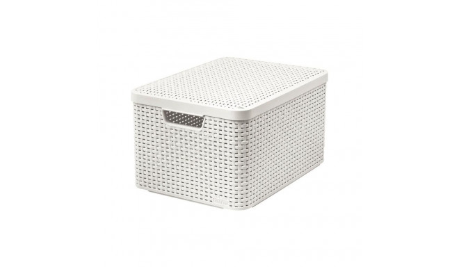 STORAGE BOX CURVER RATTAN  L WITH LID