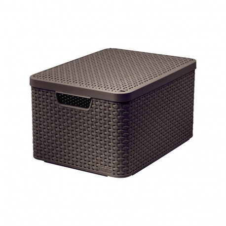 STORAGE BOX CURVER RATTAN L WITH LID