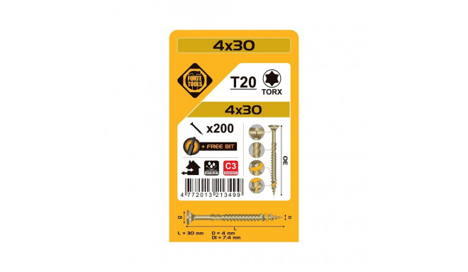 Forte Tools screws T20 4x30 RSP 200pcs