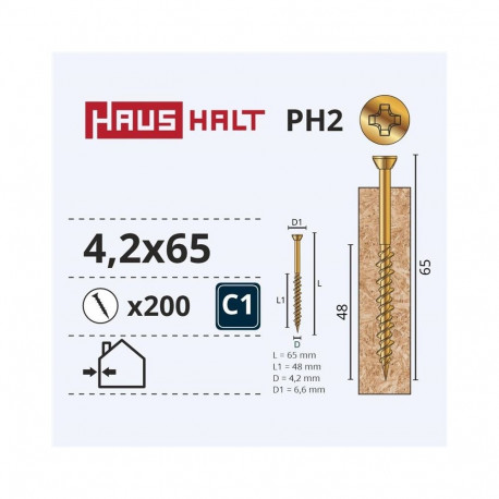 OSB kruvi 4.2x65 kollane ZN (200)
