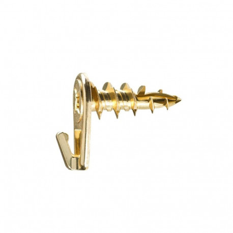 HOOK DRYWAL SCREW 10.5X27 BRASS 4 PCS