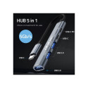 HUB adapter USB C 3.1 5in1, USB C PD, USB C