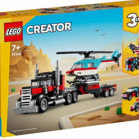 Blocks Creator 31146 Flatbed Truck with Helicopter