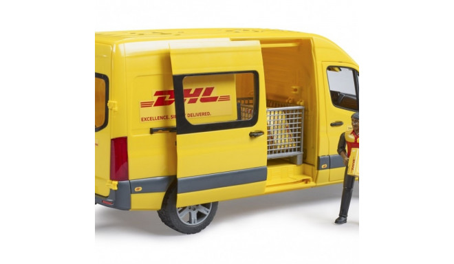 Bruder toy set MB Sprinter DHL bus with figurine