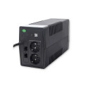 Qoltec 53980 Uninterruptible Power Supply | Monolith | 1000VA | 600W | LCD | USB | RJ45