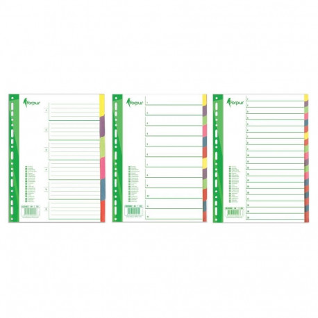 Register interleaved A4 1-6 colored cardboard FORPUS