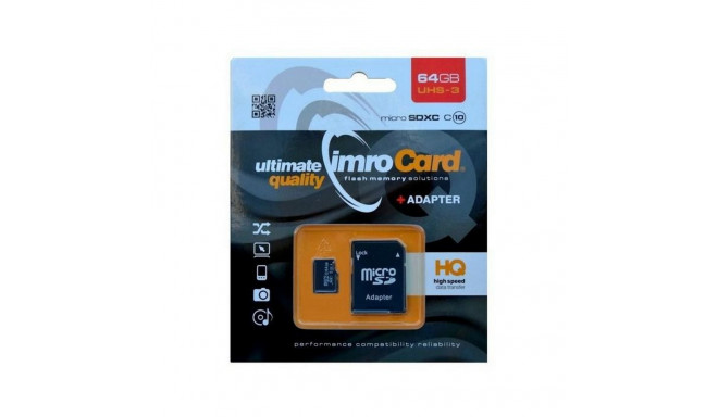Imro mälukaart microSDXC 64GB C10 UHS-3 + adapter
