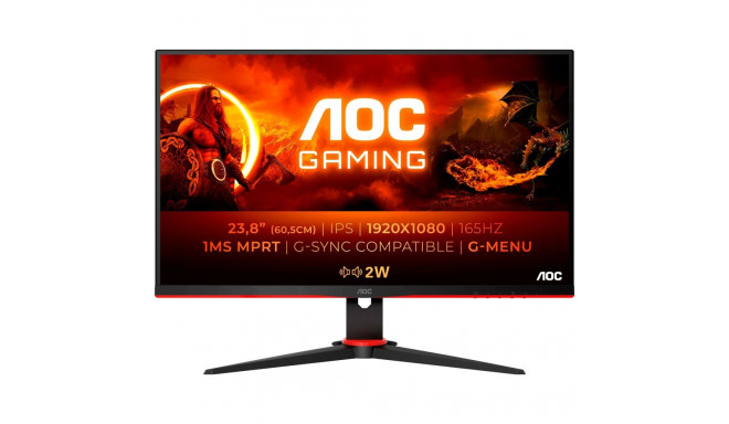 AOC monitor 23,8" 1920x1080 Gaming 24G2SPU/BK Full HD 1ms IPS 16:9 LS Black Red G2 Series