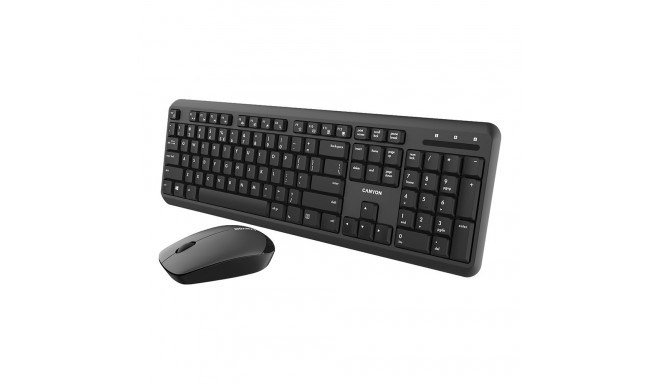 CANYON SET-W20 EN/RU Keyboard+Mouse Velvet Wireless Black