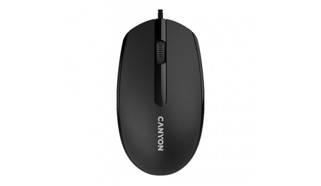 CANYON M-10, Canyon Wired optical mouse with 3 buttons, DPI 1000, with 1.5M USB cable, black, 65*115